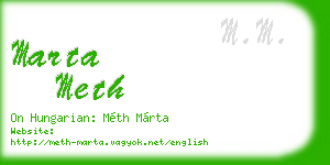 marta meth business card